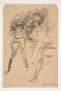 Előzetes vázlat a IV. felvonáshoz, III. jelenet, Összes alkotó: Edwin Austin Abbey