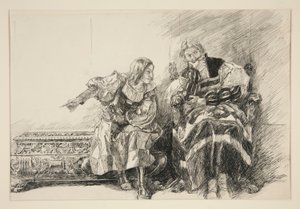Proteus és a herceg, a III. felvonás i. jelenetéből: Két veronai úr alkotó: Edwin Austin Abbey