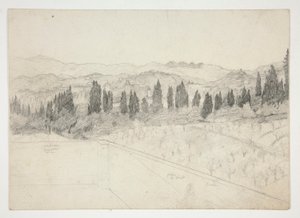 Római(?) táj az erkélyről nézve (recto); Tengeri tájkép (fordítva) alkotó: Edwin Austin Abbey