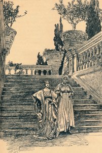 Jelenet a Sok lárma a semmiről című filmből, 1890 alkotó: Edwin Austin Abbey