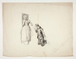 Vázlat Oliver Goldsmith számára alkotó: Edwin Austin Abbey