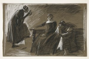 Vázlat egy azonosítatlan Shakespeare-darabhoz alkotó: Edwin Austin Abbey