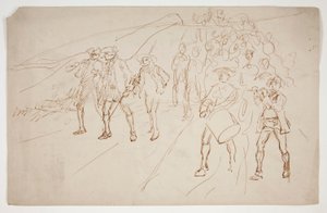 Vázlat a forradalmi háború csapatairól, menetelés alkotó: Edwin Austin Abbey