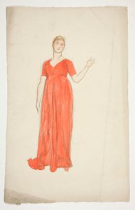 Vázlat egy nőről - jelmeztanulmány egy színdarabhoz? alkotó: Edwin Austin Abbey