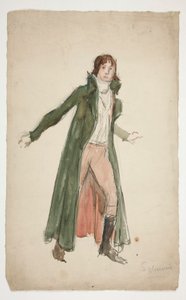 Vázlat egy fiatal férfiról – tanulmány egy színdarab illusztrációjához? alkotó: Edwin Austin Abbey