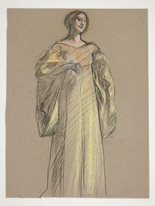 Tanulmány a Fiametta számára alkotó: Edwin Austin Abbey
