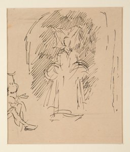 Tanulmány a papnak és a nagyasszonynak (akvarell) alkotó: Edwin Austin Abbey