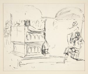 Study for the Quest of the Holy Grail (tizenöt festményből álló sorozat a Boston Public Library számára, 1901-ben fejeződött be) alkotó: Edwin Austin Abbey