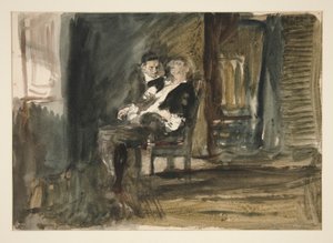 Tanulmány a skarlát betűhöz (olajfestmény) alkotó: Edwin Austin Abbey