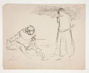 Tanulmány egy azonosítatlan Shakespeare-darabhoz alkotó: Edwin Austin Abbey