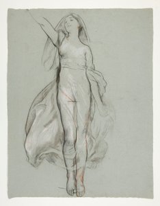 Tanulmány a központi alakhoz alkotó: Edwin Austin Abbey