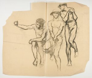 Tanulmány a Vulcan kovácsolásához; Három bányász – acélmunkás alkotó: Edwin Austin Abbey