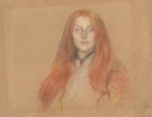 Tanulmány Ophelia fejének alkotó: Edwin Austin Abbey