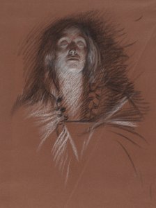 Tanulmány egy kelta nő fejére, A játék jelenetéből, Hamlet, 3. felvonás, 2. jelenet alkotó: Edwin Austin Abbey