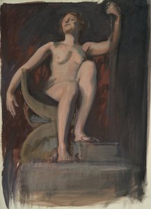 Tanulmány a The Genius of Pennsylvania figurájához in alkotó: Edwin Austin Abbey
