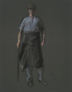 Tanulmány a munkás figurájához, in alkotó: Edwin Austin Abbey