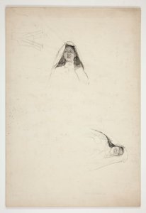 Tanulmány két fejről, Jaquenetta, a szerelemből alkotó: Edwin Austin Abbey