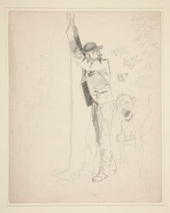 Tanulmány egy harangozó férfiról; EAA doodles alkotó: Edwin Austin Abbey