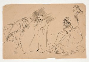 Egy XVIII. századi jelenet tanulmányozása, esetleg alkotó: Edwin Austin Abbey