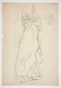 Angyaltanulmány (ólomüveghez? mennyezethez?) alkotó: Edwin Austin Abbey