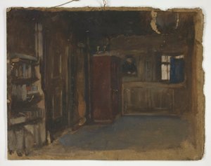 Egy belső tér tanulmányozása alkotó: Edwin Austin Abbey