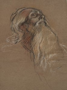 Tanulmány Amfortas király fejéről, mert alkotó: Edwin Austin Abbey