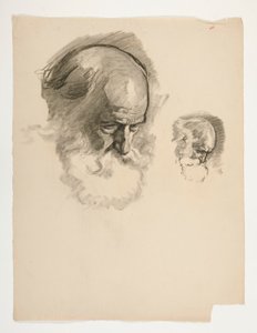 Tanulmány egy öreg szakállas férfi fejéről, Arthur király számára alkotó: Edwin Austin Abbey