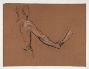 Két kezet rázó alak tanulmányozása a alkotó: Edwin Austin Abbey