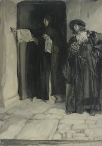 A herceg és Tamás barát, a Mérték a mértékért, I. felvonás iii. jelenetéből alkotó: Edwin Austin Abbey