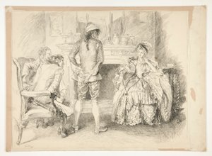 A Jólelkű Ember. Miss Richland és a végrehajtó alkotó: Edwin Austin Abbey