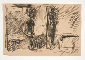 Azonosítatlan illusztráció – Börtönben lévő személy tanulmánya alkotó: Edwin Austin Abbey