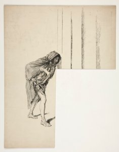 Sétáló férfi köpenyben, vázlat egy azonosítatlan Shakespeare-darabhoz alkotó: Edwin Austin Abbey