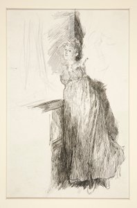 Nő az ablaknál - azonosítatlan illusztráció alkotó: Edwin Austin Abbey