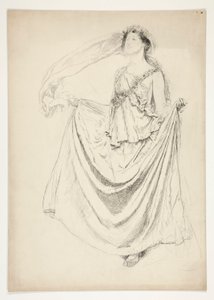 Nő tógában, füzérekkel, vázlat egy azonosítatlan Shakespeare-darabhoz alkotó: Edwin Austin Abbey