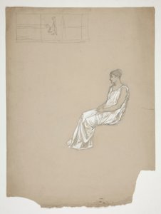 Klasszikus köntösben ülő nő: tanulmány alkotó: Edwin Austin Abbey