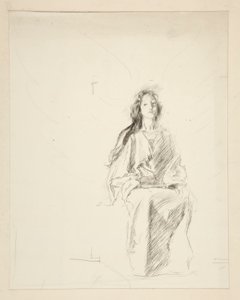 Ülő nő, vázlat egy azonosítatlan Shakespeare-darabhoz alkotó: Edwin Austin Abbey