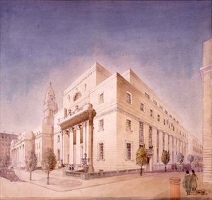 A Public Library épülete, Marylebone Road, London alkotó: Edwin Cooper