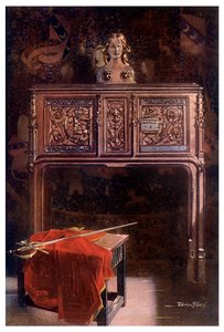 Faragott tölgy Lous XII dressoir, 1910. alkotó: Edwin Foley