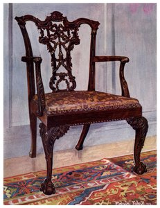 Mahagóni fotel, Chippendale stílusú, 1911-1912.
