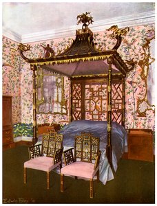 Chippendale kínai hálószoba, Tollaslabda Ház, Gloucestershire, 1911-1912.