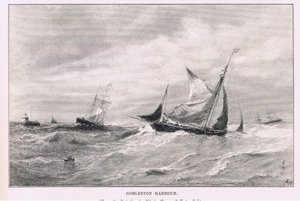 Gorleston kikötője, a The Magazine of Art 1893-ból, Cassell and Company alkotó: Edwin Hayes
