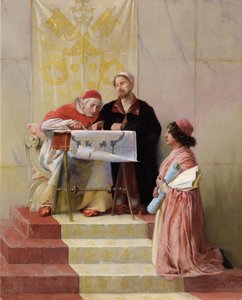 Bramante a Szent Péter-bazilika terveit mutatja be a pápának alkotó: Edwin Howland Blashfield