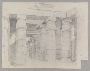 Khonsu temploma Karnakban, 1887 (grafit texturált szőtt papíron)