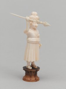 Fekete gyalog, sakkfigura, India, 1820 körül alkotó: Edwin John Alexander