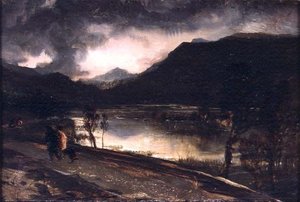 Tójelenet naplementében alkotó: Edwin Landseer