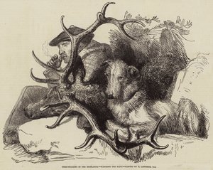 Szarvasvadászat a Felvidéken, a Testet figyelve alkotó: Edwin Landseer