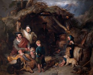The Illicit Highland Whisky Still, 1829 körül (olaj, panel) alkotó: Edwin Landseer