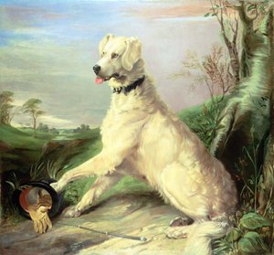 Várakozás a mesterre (olaj, vászon) alkotó: Edwin Landseer