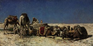 Tevék egy ciszterna mellett alkotó: Edwin Lord Weeks