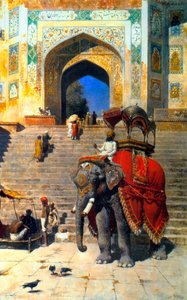 Királyi elefánt a Jami Masjid kapujában, Mathura, 19. század vagy 20. század eleje.